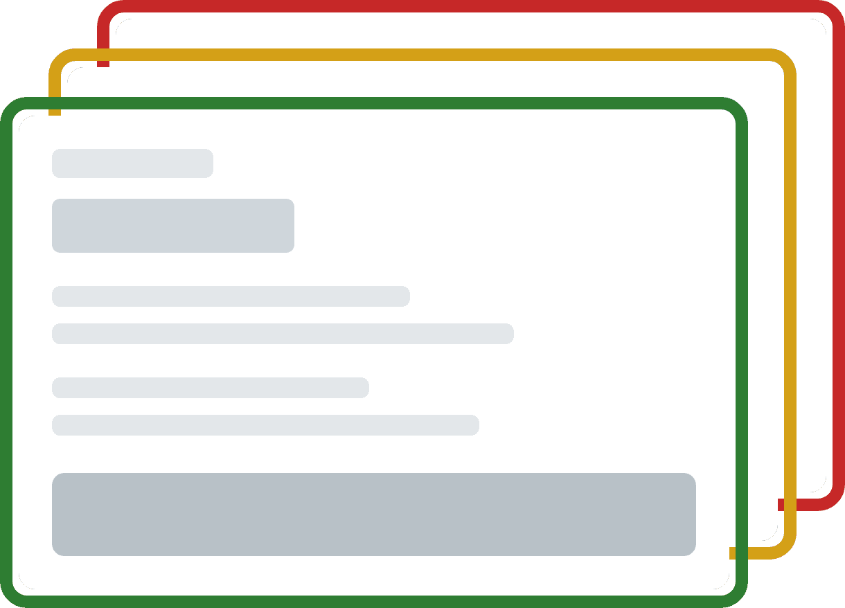 Outline mode in green, yellow, and red, drawing a colored border around the rideshare app's own offer card